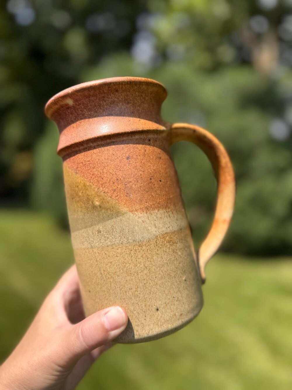 Hand-Thrown Stoneware Pitcher | Signed, Maker Unidentifiable